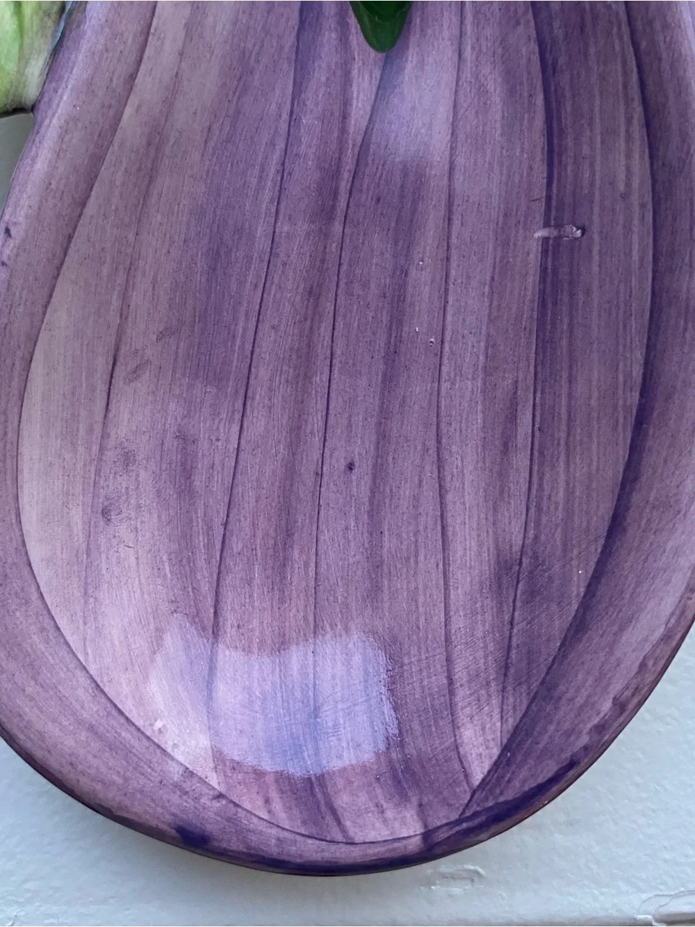 Eggplant Ceramic Spoon Rest La Ceramica Italy Purple Holder Kitchen EUC Italian